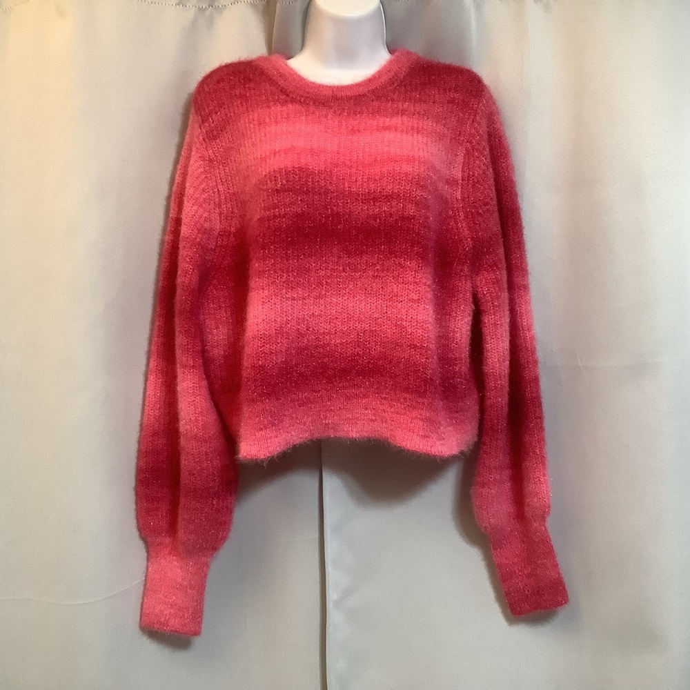 NOBO Top Women’s Size XL Cropped Knit Stretchy Gradient Hue Berry Pink